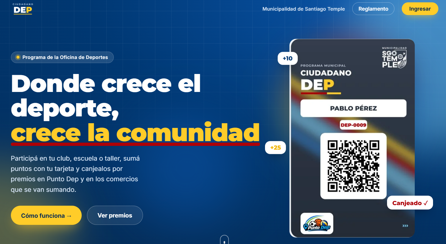 Santiago Temple lanza "Ciudadano DEP", un programa que une deporte, valores y oportunidades para los jóvenes