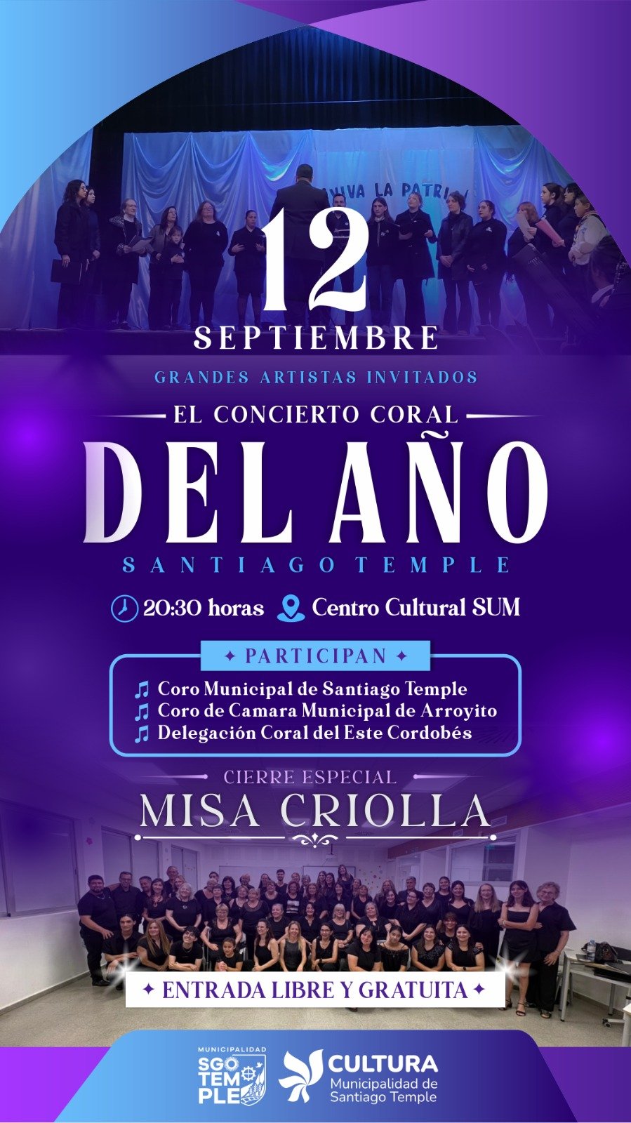 Santiago Temple presenta el Gran Concierto Coral del Año con entrada libre y gratuita