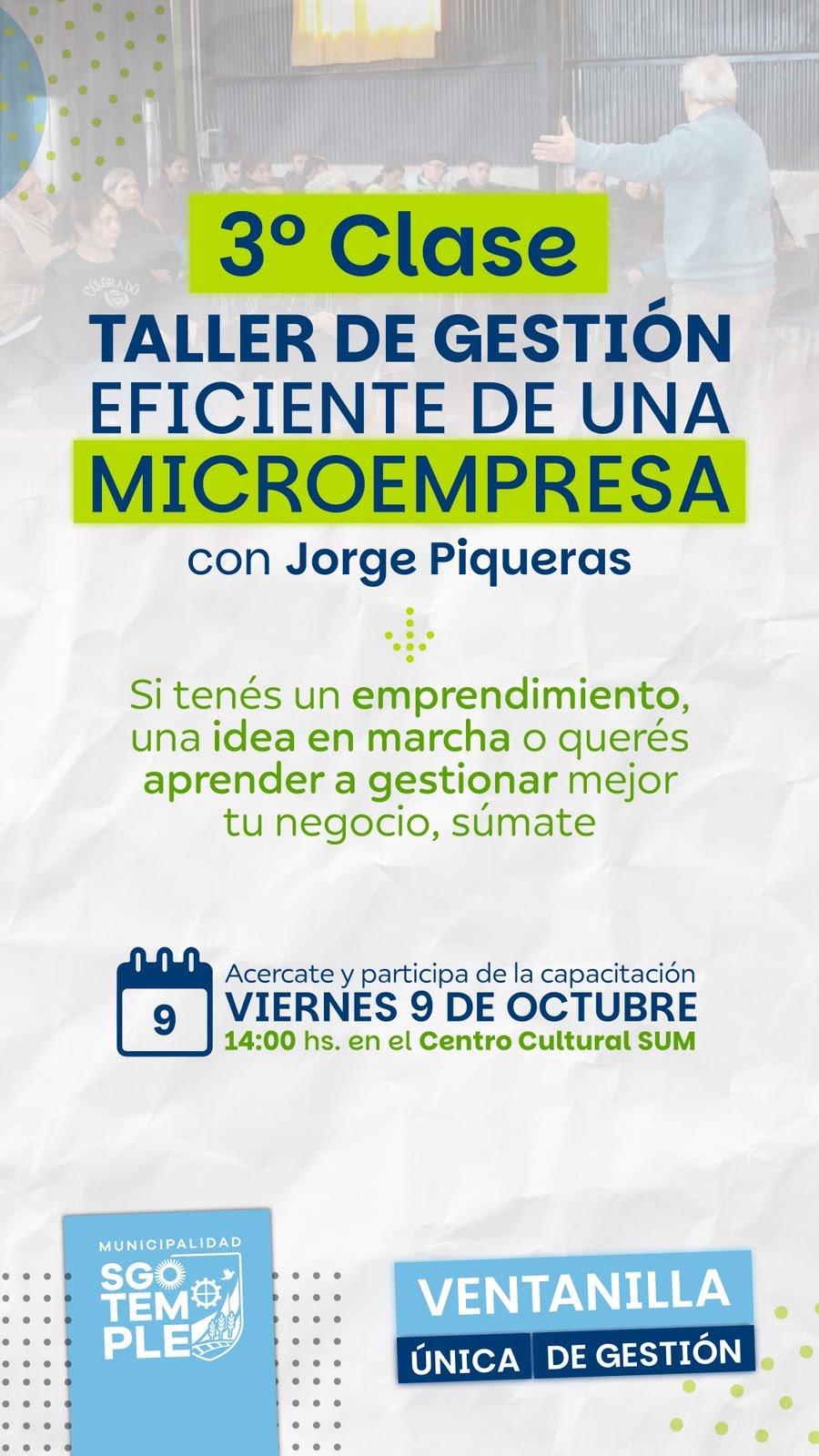 Tercera clase del Taller de Gestión Eficiente de una Microempresa